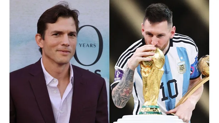 Ashton Kutcher, otra estrella de Hollywood que demostró su fanatismo por Argentina y Messi.
