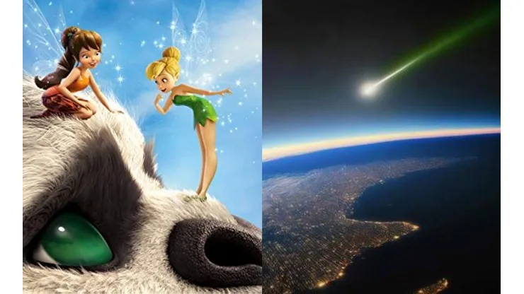 En qué se relacionan el cometa verde con la película Tinkerbell y la bestia de Nunca Jamás.
