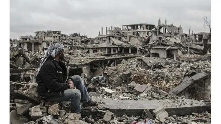 Una ciudad completamente en ruinas en Siria.