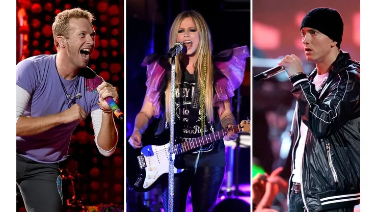 Coldplay Avril Lavigne y Eminem, artistas que lanzaron discos hace 20 años.
