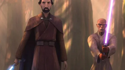 Dooku y Mace en acción