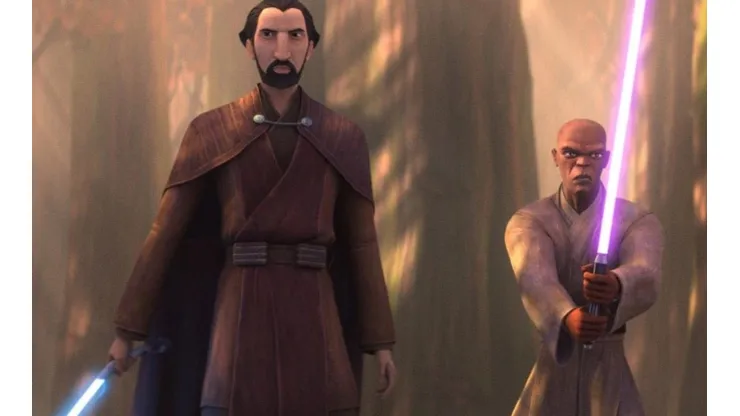 Dooku y Mace en acción