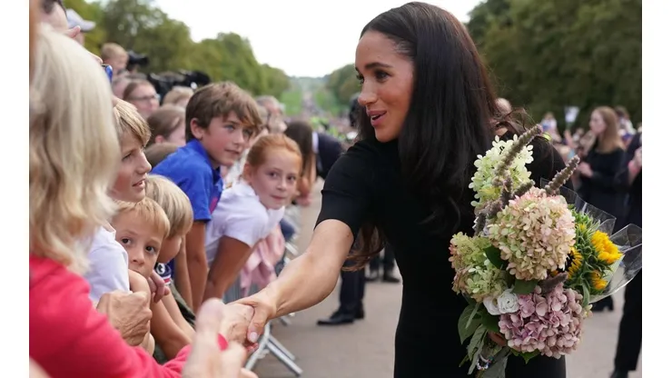 Meghan Markle en el castillo de Windsor hoy.