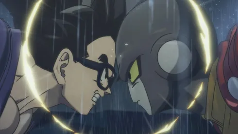 Gohan enfrentando a uno de los androides Gamma.