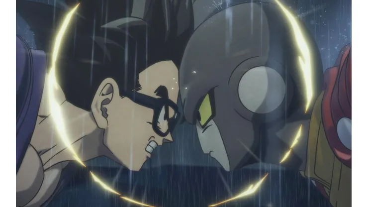 Gohan enfrentando a uno de los androides Gamma.