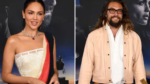 Jason Momoa y Eiza González en la avant premiere de Ambulance.