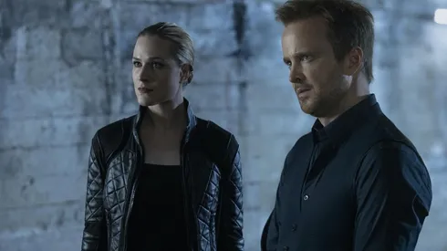 Aaron Paul y Evan Rachel Wood.