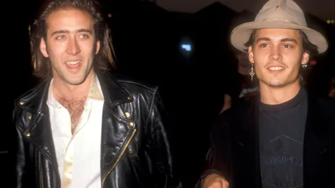 Nicolas Cage y Johnny Depp en 1988.