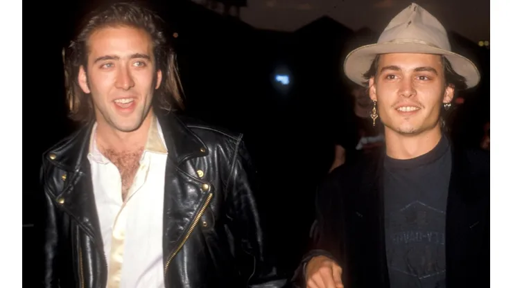 Nicolas Cage y Johnny Depp en 1988.