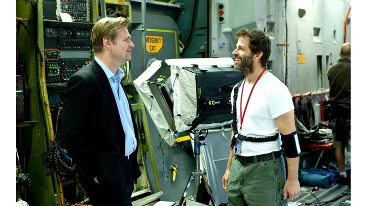 Nolan y Snyder en el rodaje de Man of Steel.