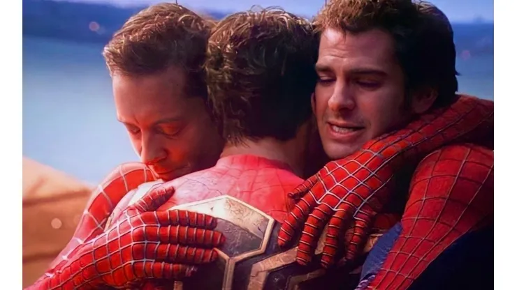 La foto más esperada: Tom Holland, Tobey Maguire y Andrew Garfield recrearon el famoso meme de Spider-Man.