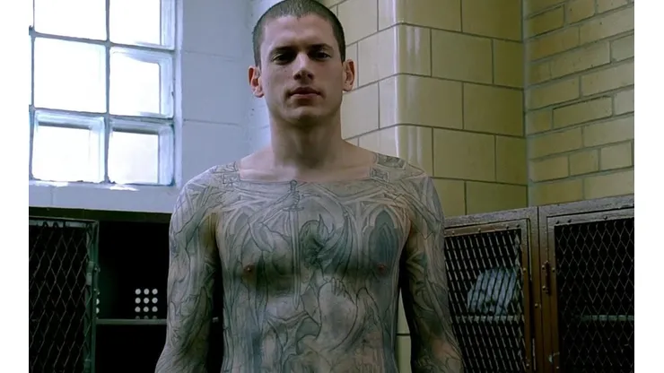 Wentworth Miller maquillado para la serie.