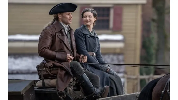 Sam Heughan y Caitriona Balfe en Outlander