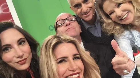 La selfie en medio del rodaje.