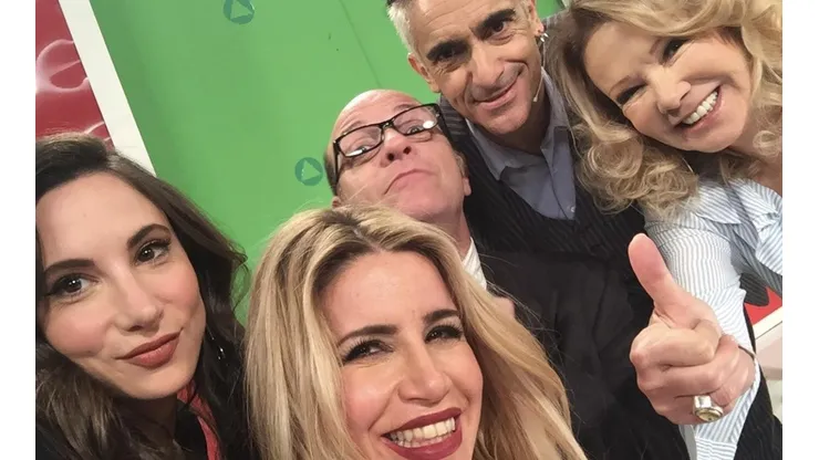La selfie en medio del rodaje.