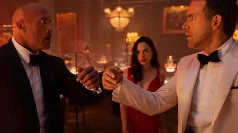 Dwayne Johnson, Gal Gadot y Ryan Reynolds