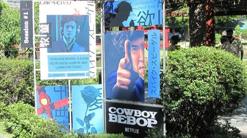 Parte de la ambientación de Netflix en su evento.