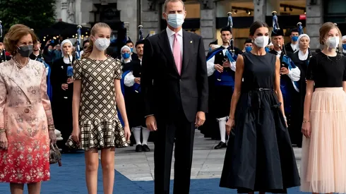 La Reina Sofía, la Princesa Leonor, el Rey Felipe, la Reina Letizia y la Infanta Sofía