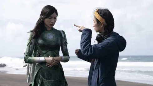 La directora en pleno rodaje.