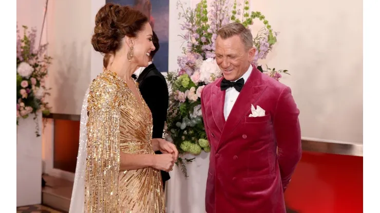 Kate Middleton y Daniel Craig en la premiere de No time to Die