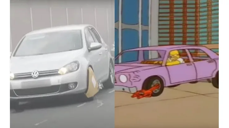 La última predicción de Los Simpson: un auto con cepo quiso escapar de la multa.