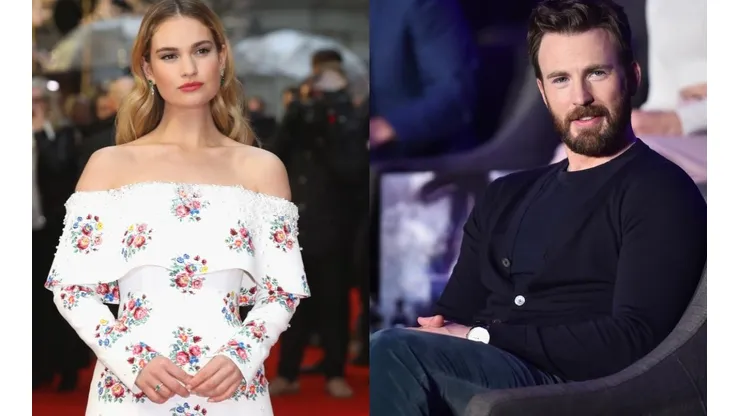 Lily James y Chris Evans