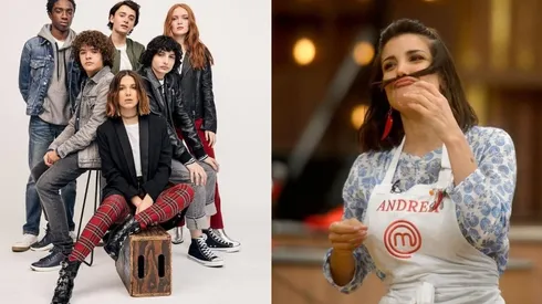 Andrea Rincón y el elenco de Stranger Things.