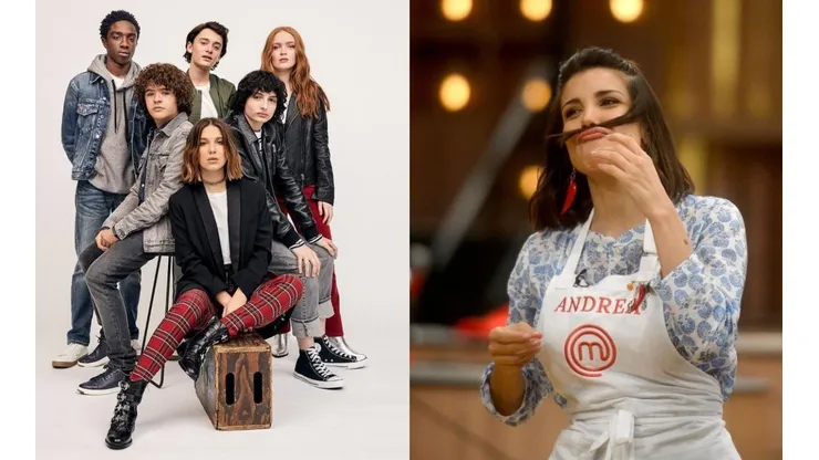 Andrea Rincón y el elenco de Stranger Things.