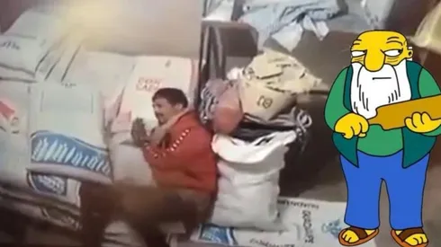 Montaje del video y personaje de Los Simpson