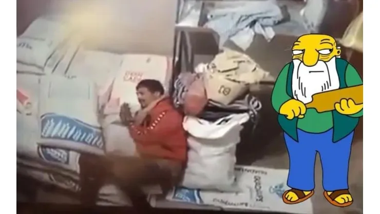 Montaje del video y personaje de Los Simpson