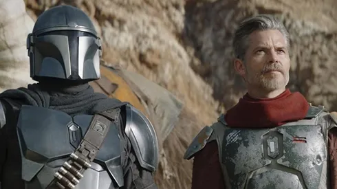Pedro Pascal y Timothy Olphant en The Mandalorian