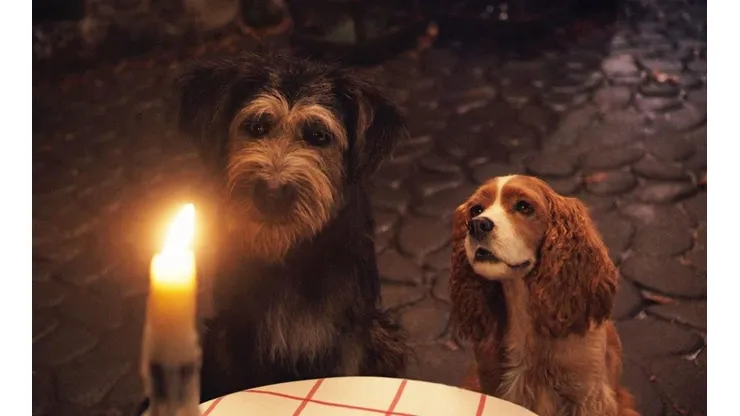 Los perros Rose y Monte en La Dama y el Vagabundo