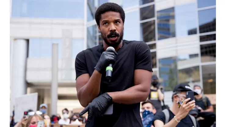Michael B. Jordan en el evento del Black Lives Matter
