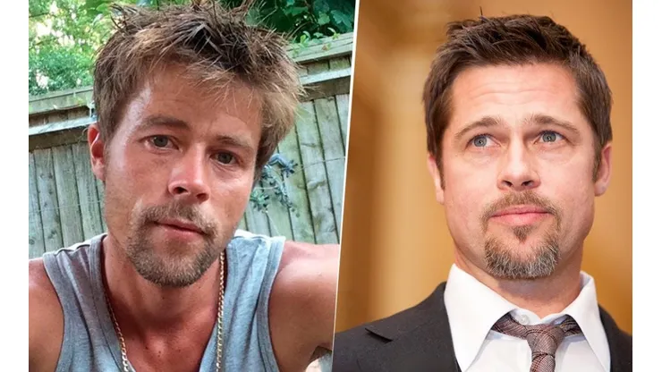 Un albañil cambió su estilo de vida por su increíble parecido a Brad Pitt