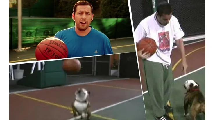 Adam Sandler jugó al basket contra su perro y el video se hizo viral en las redes