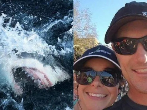 De película: un hombre salvó a su mujer del ataque de un tiburón