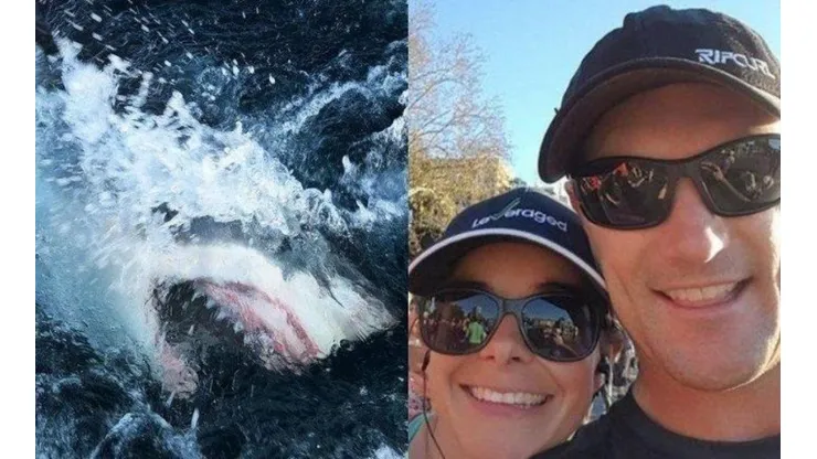 De película: un hombre salvó a su mujer del ataque de un tiburón