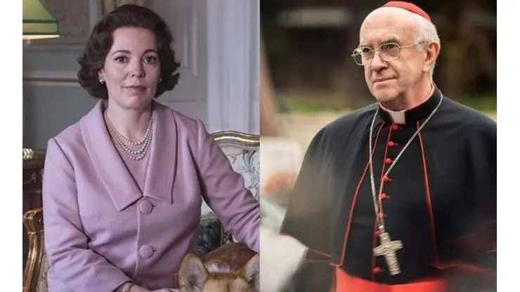 Escena de The Crown y The Two Popes