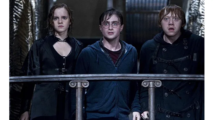 Emma Watson, Daniel Radcliffe y Ruper Grint en Harry Potter 7 Parte 2