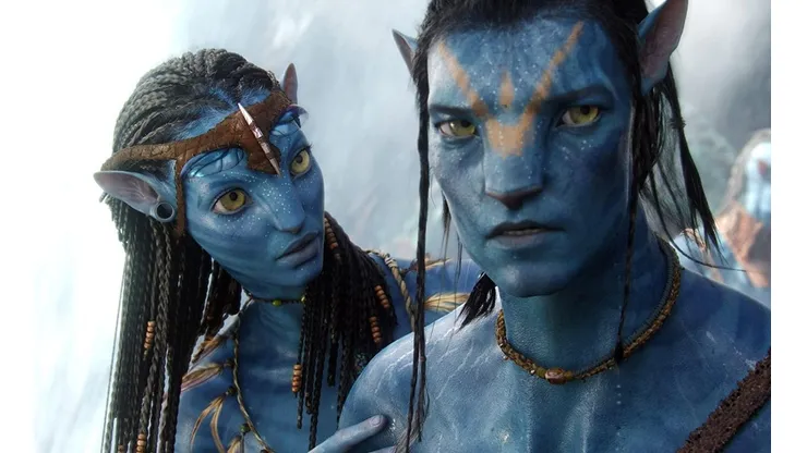 Zoe Saldana y Sam Worthington en Avatar