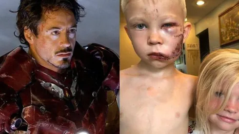 Robert Downey Jr y Bridger con su hermana