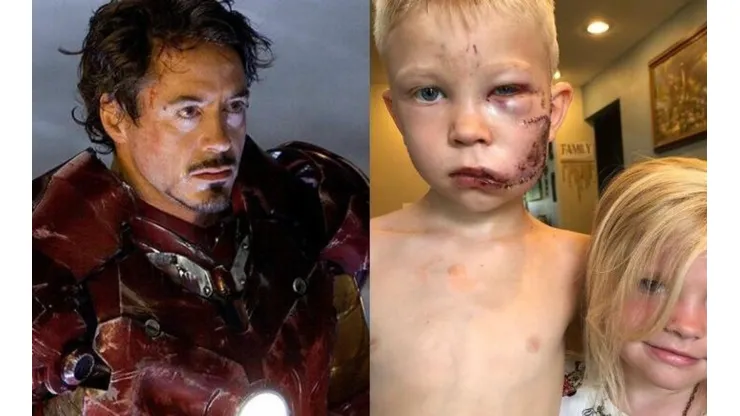 Robert Downey Jr y Bridger con su hermana