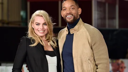 Margot Robbie y Will Smith en la premiere de Focus