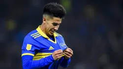 BUENOS AIRES, ARGENTINA - JULY 24: Guillermo Fernandez of Boca Juniors celebrates after scoring the first goal of his team during a match between Boca Juniors and Estudiantes La Plata as part of Liga Profesional 2022 at Estadio Alberto J. Armando on July 24, 2022 in Buenos Aires, Argentina. (Photo by Marcelo Endelli/Getty Images)