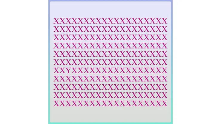 Solo para DIOSES: encuentra la letra "Y" entre las "X" en 20 segundos