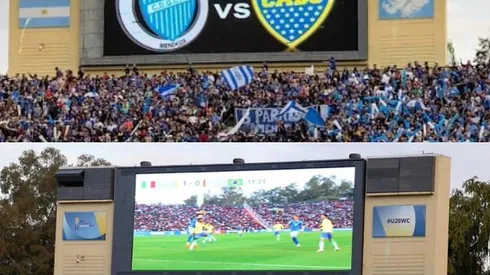 Marcador en el Estadio Malvinas Argentinas.