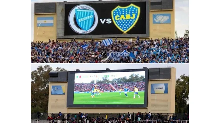 Marcador en el Estadio Malvinas Argentinas.