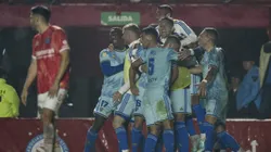 BUENOS AIRES, ARGENTINA - MAY 19: Miguel Angel Merentiel (C) of Boca Juniors celebrates with teammates after scoring the team's first goal during a match between Argentinos Juniors and Boca Juniors as part of Liga Profesional 2023 at Diego Maradona Stadium on May 19, 2023 in Buenos Aires, Argentina. (Photo by Gustavo Garello/Getty Images)