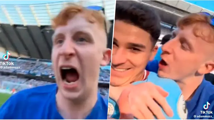 El video viral de Julián Álvarez en los festejos en Manchester.