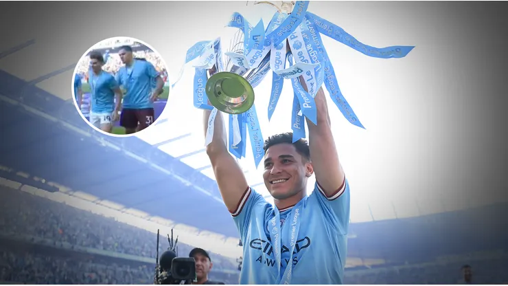 VIDEO | No se vio: el empujón de Ederson a Julián Álvarez en los festejos del Manchester City